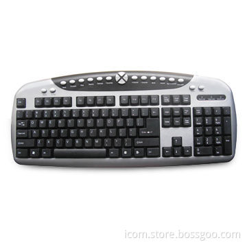 Multimedia/USB Keyboard with 104 Standard Keys and 20 Enhanced Hotkeys